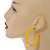 50mm Trendy Yellow Acrylic/ Plastic/ Resin Hoop Earrings - view 3