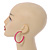 50mm Trendy Pastel Pink Acrylic/ Plastic/ Resin Hoop Earrings - view 2