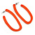 Trendy Burnt Orange Acrylic/ Plastic/ Resin Oval Hoop Earrings - 60mm L - view 4