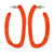 Trendy Burnt Orange Acrylic/ Plastic/ Resin Oval Hoop Earrings - 60mm L