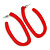 Trendy Red Acrylic/ Plastic/ Resin Oval Hoop Earrings - 60mm L - view 4