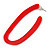 Trendy Red Acrylic/ Plastic/ Resin Oval Hoop Earrings - 60mm L - view 6