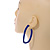 Trendy Blue Acrylic/ Plastic/ Resin Oval Hoop Earrings - 60mm L - view 3