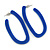 Trendy Blue Acrylic/ Plastic/ Resin Oval Hoop Earrings - 60mm L - view 6