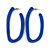 Trendy Blue Acrylic/ Plastic/ Resin Oval Hoop Earrings - 60mm L - view 7