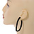 Trendy Black Acrylic/ Plastic/ Resin Oval Hoop Earrings - 60mm L - view 3