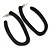 Trendy Black Acrylic/ Plastic/ Resin Oval Hoop Earrings - 60mm L - view 4