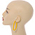 Trendy Yellow Acrylic/ Plastic/ Resin Oval Hoop Earrings - 60mm L - view 2
