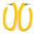 Trendy Yellow Acrylic/ Plastic/ Resin Oval Hoop Earrings - 60mm L