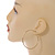 50mm Slim Ribbed Polished Hoop Earrings In Gold Tone - view 3
