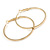 50mm Slim Ribbed Polished Hoop Earrings In Gold Tone - view 4