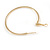 50mm Slim Ribbed Polished Hoop Earrings In Gold Tone - view 6