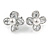 Delicate CZ, Faux Pearl Flower Clip On Earrings In Silver Tone -17mm D
