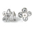 Delicate CZ, Faux Pearl Flower Clip On Earrings In Silver Tone -17mm D - view 2