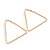Gold Tone Etched Triangular Hoop Earrings - 50mm Long - view 6