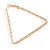 Gold Tone Etched Triangular Hoop Earrings - 50mm Long - view 4