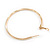 60mm Large Slim Etched Hoop Earrings In Gold Tone - view 7
