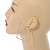 50mm Square Etched Hoop Earrings In Gold Tone - view 3