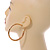 60mm Large Thick Etched Hoop Earrings In Gold Tone - view 3