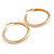 60mm Large Thick Etched Hoop Earrings In Gold Tone - view 8