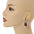 Marcasite Hematite Crystal, Red Glass, Filigree Teardrop Earrings In Aged Silver Tone - 40mm L - view 2