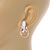 Teardrop with Clear Crystal with Black Enamel Detailing Stud Earrings In Gold Tone - 30mm L - view 3