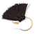 Trendy Black Cotton Tassel Gold Tone Hoop Earrings - 65mm Long - view 6
