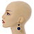 Midnight Blue Double Ball Drop Earrings In Gold Tone - 55mm L - view 2
