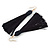 Long Dark Blue Cotton Tassel Drop Earrings with Gold Tone Hook - 11.5cm L - view 5