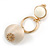 Pastel Caramel Silk Cord Ball Drop Earrings In Gold Tone Metal - 60mm Long - view 5