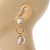 Pastel Caramel Silk Cord Ball Drop Earrings In Gold Tone Metal - 60mm Long - view 3