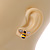 Small Yellow/ Black Enamel Clear Crystal Bee Stud Earrings In Gold Tone Metal - 18mm Across - view 3