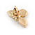 Small Yellow/ Black Enamel Clear Crystal Bee Stud Earrings In Gold Tone Metal - 18mm Across - view 6