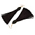 Long Black Cotton Tassel Drop Earrings with Gold Tone Hook - 11.5cm L - view 7