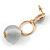 Metallic Grey Silk Cord Ball Drop Earrings In Gold Tone Metal - 60mm Long - view 7