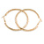 60mm Gold Tone Flat Etched Hoop Earrings - view 6