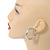 35mm Medium Etched Hoop Earrings In Silver Tone - view 3