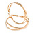 50mm Polished Gold Tone Crossed Hoop Earrings - view 8