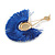 Statement Blue 'Fringe' Chandelier Drop Earrings In Gold Tone - 10.5cm Long - view 6