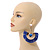 Statement Blue 'Fringe' Chandelier Drop Earrings In Gold Tone - 10.5cm Long - view 2