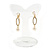 Stunning Clear Crystal Cream Faux Pearl Oval Drop Clip On Earrings In Gold Plating - 40mm Long - view 3