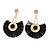 Statement Black 'Fringe' Chandelier Drop Earrings In Gold Tone - 9cm Long - view 7