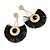 Statement Black 'Fringe' Chandelier Drop Earrings In Gold Tone - 9cm Long