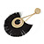 Statement Black 'Fringe' Chandelier Drop Earrings In Gold Tone - 9cm Long - view 4