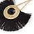 Statement Black 'Fringe' Chandelier Drop Earrings In Gold Tone - 9cm Long - view 5
