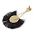 Statement Black 'Fringe' Chandelier Drop Earrings In Gold Tone - 9cm Long - view 6