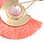 Statement Peach Pink 'Fringe' Chandelier Drop Earrings In Gold Tone - 10.5cm Long - view 5