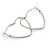 Slim Open Heart Hoop Earrings In Silver Tone Metal - 40mm Long - view 6