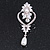 Bridal/ Wedding Stunning Clear Crystal/ CZ Faux Pearl Chandelier Clip On Earrings In Silver Plating - 55mm L - view 10