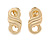 Small Infinity Motif Clip On Earrings In Polished Gold Plated Metal - 20mm Tall - view 2